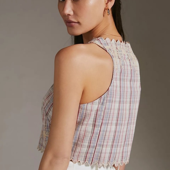 NWOTS ANTHROPOLOGIE PLAID BUTTON - FRONT VEST (14) - Picture 3 of 6